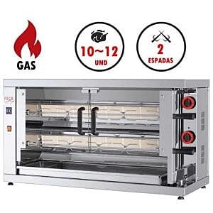 Asador de 2 espadas a gas Asador de 2 espadas a gas