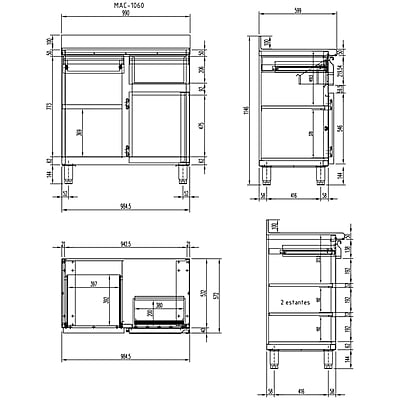 Mesa Cafetera Mac-1060-O Mesa Cafetera Mac-1060-O