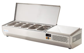 Vitrina expositora de refrigeración de ingredientes Vitrina expositora de refrigeración de ingredientes