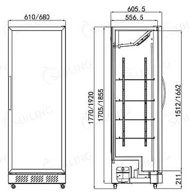 Expositor vertical refrigerado LGT-460WL (Falta precio)