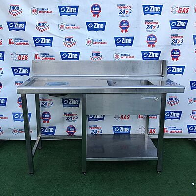 Mesa de entrada para lavavajillas con agujero 150x70x90cm Mesa de entrada para lavavajillas con agujero 150x70x90cm