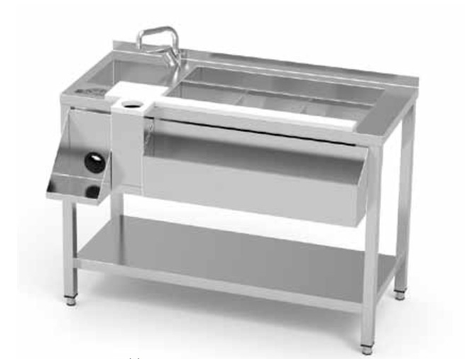 Mesa coctelera con estante cuba izquierda MCE-120I Mesa coctelera con estante cuba izquierda MCE-120I