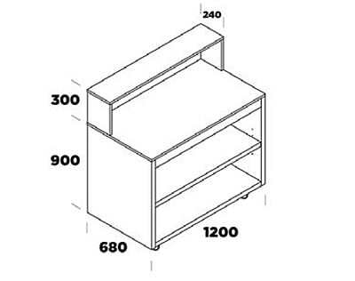 Mueble neutro de buffet modular acabado Calcio V2 Mueble neutro de buffet modular acabado Calcio V2