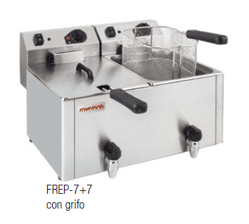Freidora eléctrica profesional FREP-7+7 con grifo Freidora eléctrica profesional FREP-7+7 con grifo