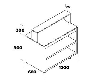 Mueble neutro de buffet modular acabado Calcio V3 Mueble neutro de buffet modular acabado Calcio V3