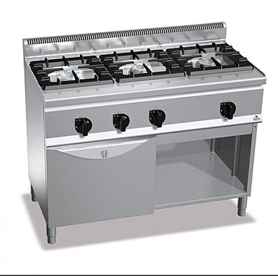COCINA 3 FUEGOS GAS+HORNO GN1/1 BERTOS G6F3H12+FG1 COCINA 3 FUEGOS GAS+HORNO GN1/1 BERTOS G6F3H12+FG1