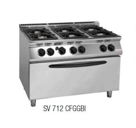 Cocina a gas con horno S.700 SV 712 CFGGBI Cocina a gas con horno S.700 SV 712 CFGGBI