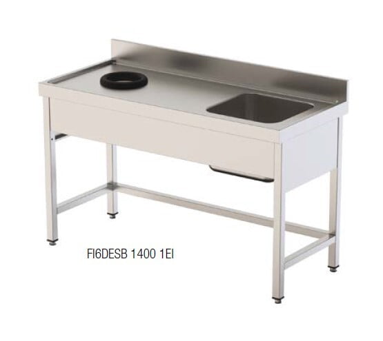 Fregadero con agujero de desbroce y huevo lavavajillas F.600 1400 izquierda Fregadero con agujero de desbroce y huevo lavavajillas F.600 1400 izquierda