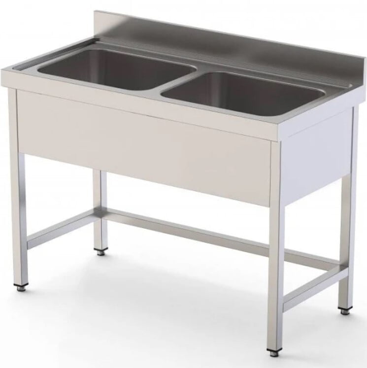 Fregadero Doble 1200X600 + Bastidor Fregadero Doble 1200X600 + Bastidor