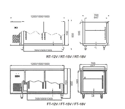 Bajomostrador refrigerado RT-18V(600) (Falta precio)