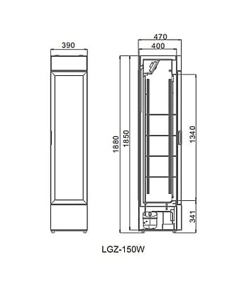 Expositor vertical refrigerado LGZ-150W