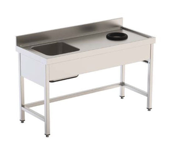 Fregadero con agujero de desbroce y huevo lavavajillas F.600 1400 derecha Fregadero con agujero de desbroce y huevo lavavajillas F.600 1400 derecha