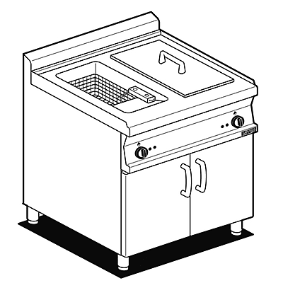 Freidora trifásica 18+18L con mueble 2 senos F2/18-78ET