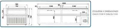 Isla de conservación de congelados CHV/2V 1100 Isla de conservación de congelados CHV/2V 1100
